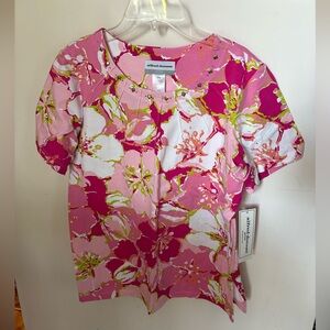 **SOLD** NWT Alfred Dunner Pink and White Floral Blouse